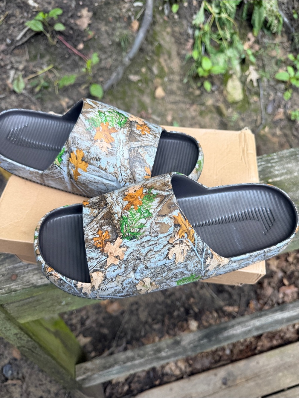 Nike Realtree Camo Slide Sandals in Black, Brown, Green